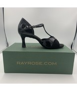Ray Rose Gemini Black Patent &amp; Suede Medium 2.5” Flared Heel Size UK 6.5... - $2,885.74 MXN