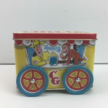 Curious George Aluminum Tin Piggy Bank Box Circus On Wheels Schylling - £23.46 GBP