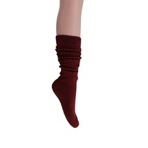 Bordeaux Heavy Slouch Socks for Women Made in USA 1 PAIR Size 9 to 11 - $9.89