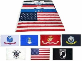 Wholesale Lot 3x5 USA + POW MIA + 5 Branches Military Set Flag Grommets 100D - £65.53 GBP