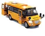 9&quot; Pull Back School Bus,Light Up &amp; Sounds Die-Cast Metal Toy Vehicles Wi... - $38.99