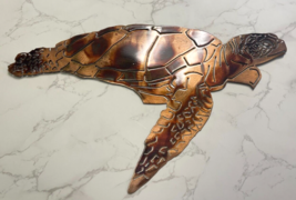 Aquatic Sea Turtle - Metal Wall Art - Copper 34&quot; - £86.03 GBP