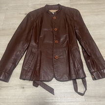 The May Co Vtg Women's Leather Jacket Brown Size 14 Made In Canada 1970s - $49.66