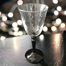 Luminarc Domino Wine Glass Optic Twist Goblet Black Stem France Aperitif... - $19.79