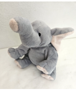 TY Pluffies Winks Elephant 10&quot; Plush Stuffed Animal 2016 Gray Pink Plast... - £7.69 GBP