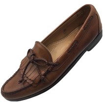 SH25 Allen Edmonds Woodstock 13B Brown Leather Kiltie Moc Toe Loafers Shoes - £19.75 GBP