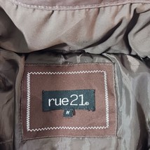 Rue 21 Women's Brown Multicolor Geometric Removable Hoodie Snap Button Jacket M image 4