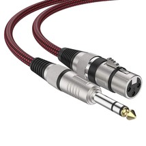 Xlr Female To 1/4" Trs Cable 10Ft 2Pack, Nylon Braided Microphone Cable Balanced - £32.57 GBP