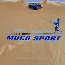 Vintage Moco Sport Tennis Tshirt Size XXL Mustard Yellow Back Graphic *R... - $16.44