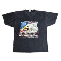 Motorcycle Rally 2003 Milwaukee Big Eagle Logo Shirt Size XL American Tr... - £19.69 GBP