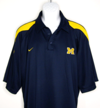 Nike Team University of Michigan Wolverines Short Sleeve  Polo Shirt Men&#39;s XL - £17.66 GBP