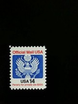 1985 14c Eagle Official Mail USA Red &amp; Blue Scott O129A Mint F/VF NH - $1.24