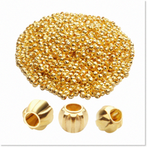 1000pcs 3mm Golden Plated Metal Round Spacer Beads - DIY Bracelet Neckla... - $21.77