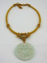 Tibetan Handcraft Necklace China Hand Caved White Jade Bird Bamboo Pendant16&quot; ++ - £22.48 GBP