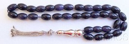 Luxury Prayer Beads Tesbih Large Oval Blue Goldstone &amp; Sterling -  Collector&#39;s - £213.66 GBP