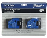 2 Pack Brother P-Touch Tape Cassette Laminated Labels TC-20 12mm Black/W... - $23.74