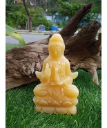 Jade Buddha Statue Kwan Yin Quan am Buddha Chinese Buddha Rose Quartz Stone - £98.32 GBP