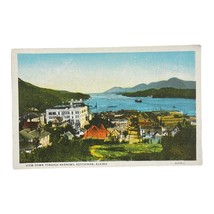 View Down Tongass Narrows Ketchikan Alaska Linen Boats Unposted Linen Litho - £3.81 GBP