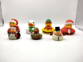 Rubber Duck Christmas Holiday Lot Of 7 Santa Snowman Elf Penguin Gingerbread man - $13.85