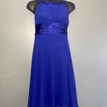 Dress Barn Collection Royal Blue Keyhole Dress Mid-Calf Size 8 Lined - $38.99