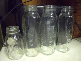 Evenflo Glass Baby Bottles 8 oz (3) &amp; 4 oz (1) circa 1970&#39;s - $35.00