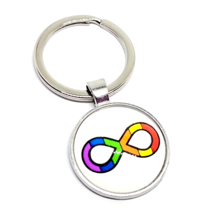 Autism Awareness Keyring Rainbow Infinity Eight Neurodivergent Keyring Unisex - £4.78 GBP