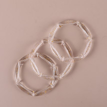 3Pcs Acrylic Bamboo Bracelets For Women Vintage Stretchy Resin Beads Charm Brace - £10.03 GBP