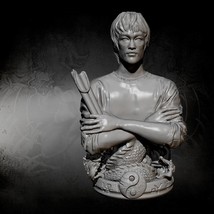 220mm BUST 3D Print Model Kit Bruce Lee Master of Martial Arts Movie Unpainted - £127.80 GBP