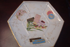 Antique German hand decorated plate, six sides oriental design  - £42.81 GBP