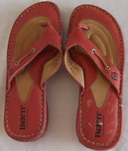 Born Ladies Dark Pink Leather Thong Slide Sandals W0936 6M - £15.61 GBP