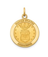 14K Gold U.S. Air Force Insignia Disc Pendant  - £286.41 GBP