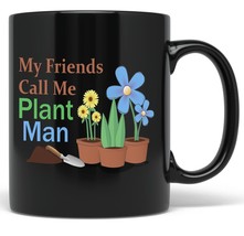 PixiDoodle Spring Gardening Plant Man - Gardening Dad Coffee Mug (11 oz, Black) - £20.37 GBP+