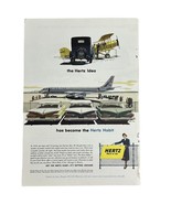 Vintage 1959 Hertz Rent A Car Ad Chevy Impala 7x10 w/ Douglas DC-3 Plane - $9.14 CAD