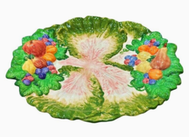 Fitz Floyd Cabbage Italian Fruit Serving Platter 16 x 13 Inch Vintage 1990s - £22.65 GBP