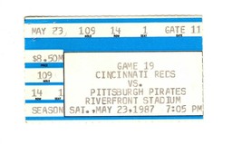 May 23 1987 Pittsburgh Pirates @ Cincinnati Reds Ticket Barry Bonds Larkin HR - £15.47 GBP