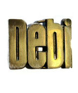 Name &#39;Debi&#39; Solid Brass Metal Belt Buckle R.O.C.Taiwan 4750 1970s 2&quot; X 2.5&quot; - £21.62 GBP