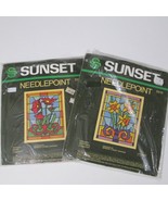 Sunset Needlepoint 5314 And 5315 Kits Lot Tiffany Glass Pattern Poppy Da... - £23.20 GBP