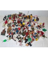 LOT OF VINTAGE COLORFUL CHRISTMAS CHARMS/MINI ORNAMENTS-bears, stocking,... - £22.40 GBP