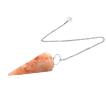 Bulk 5 Pcs Natural Sunstone Gemstone Dowsing Pendulums - $49.95