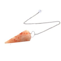 Bulk 5 Pcs Natural Sunstone Gemstone Dowsing Pendulums - £31.61 GBP