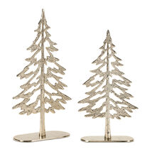 Metal Tree with Wood Base (Set of 2) - 885906 - €48,35 EUR