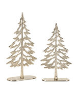 Metal Tree with Wood Base (Set of 2) - 885906 - $1,017.73 MXN