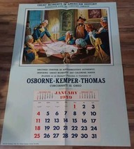 Osbourne Kemper Thomas 1959 Sample Wall Calender Washington Plans Yorktown - £31.97 GBP