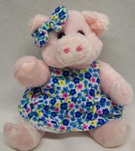 Chrisha Playful Plush CUTE PIG IN FLOWER DRESS 5&quot; Plush STUFFED ANIMAL Toy - £12.24 GBP
