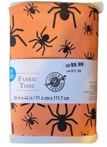Loops &amp; Threads Fabric, 1 Yard Precut 36&quot; x 44&quot;, Orange with Black Spiders - £6.91 GBP