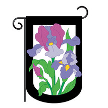 Iris - Applique Decorative Garden Flag - G154052-P2 - £15.70 GBP