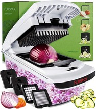 Vegetable Chopper - Spiralizer Vegetable Slicer - Onion Chopper with Container  - £43.96 GBP