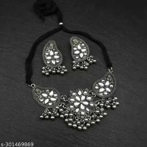 Jewelry Rave Party Set ajustable Mirror Kundan Jewelry Set - $2.98