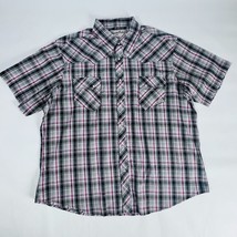 Wrancher Wrangle Pearl Snap Shirt Mens 2XL Gray Multicolor Plaid Shirt - $11.01