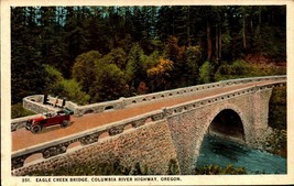 White Border POSTCARD-Eagle Creek Bridge, Columbia River Hwy, Or -BK41 - £1.57 GBP